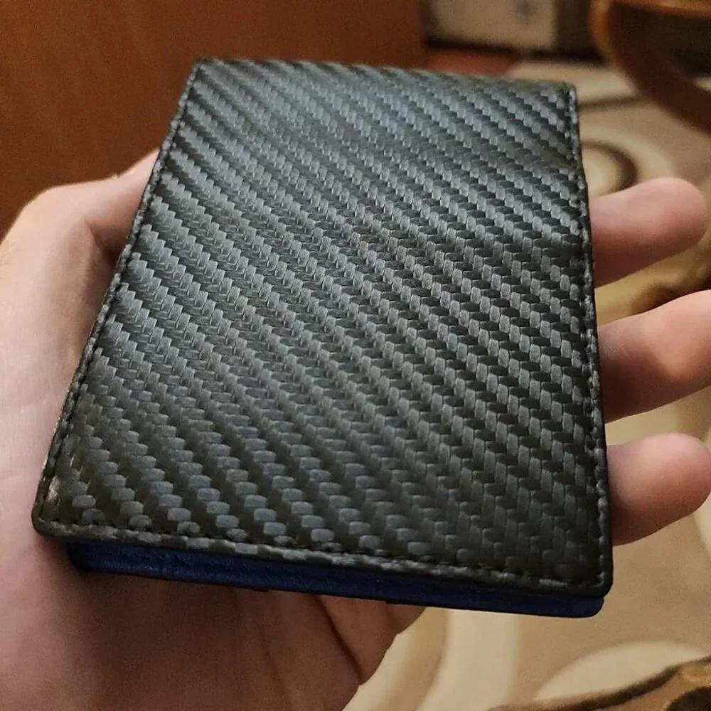 Men - with Money Clip Slim Leather Slots Credit Card Holder RFID